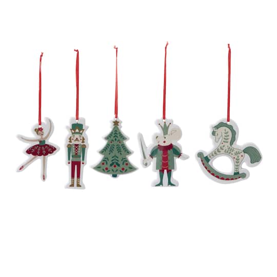 Melrose Classic Nutcracker Ceramic Ornaments Assortment Set